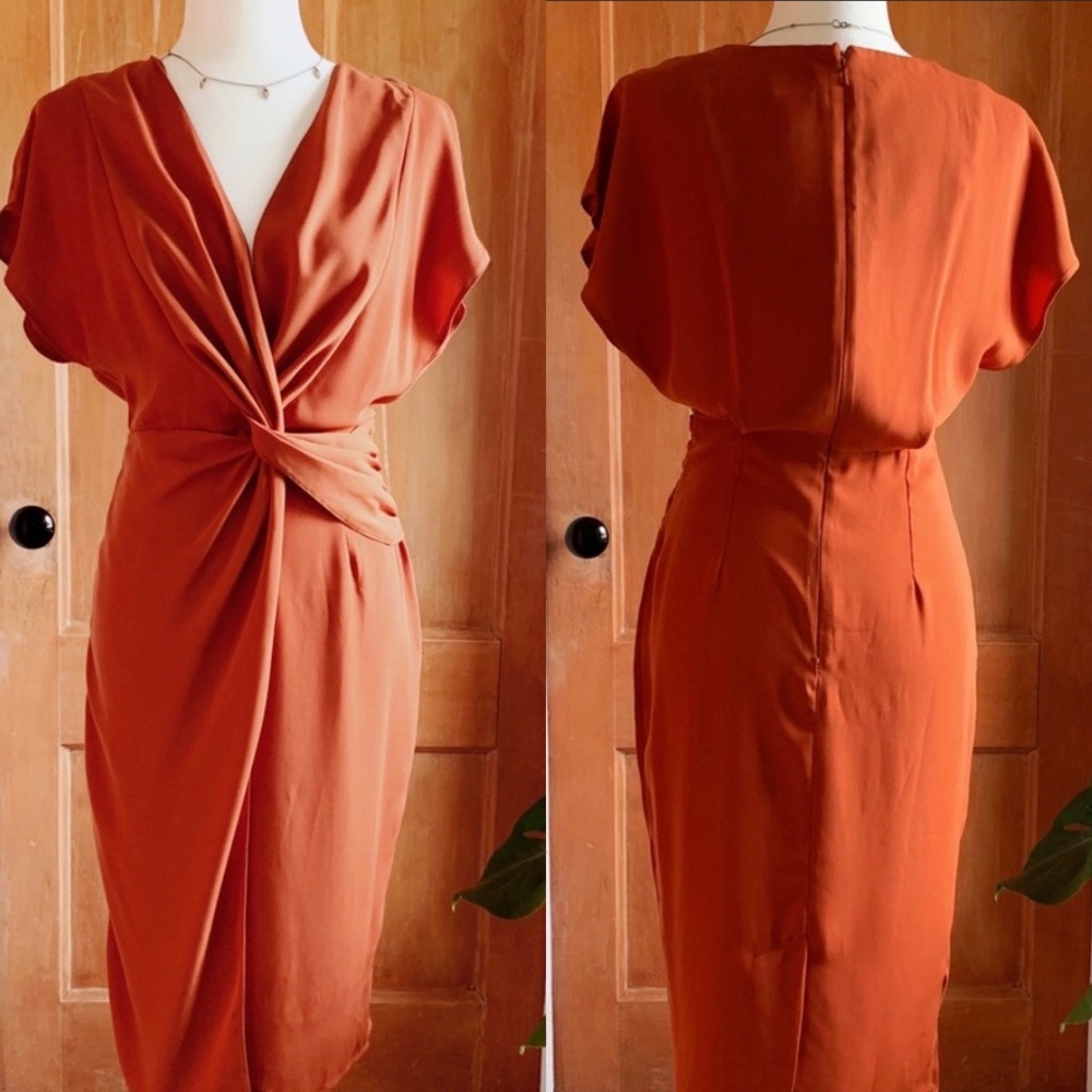 ASOS front twist midi wrap dress